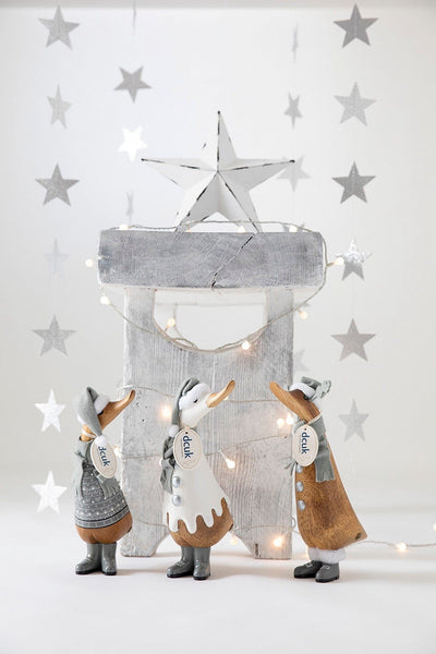 DCUK Ornaments Grey Alpine Wooden Christmas Ducklings - Choice of Design