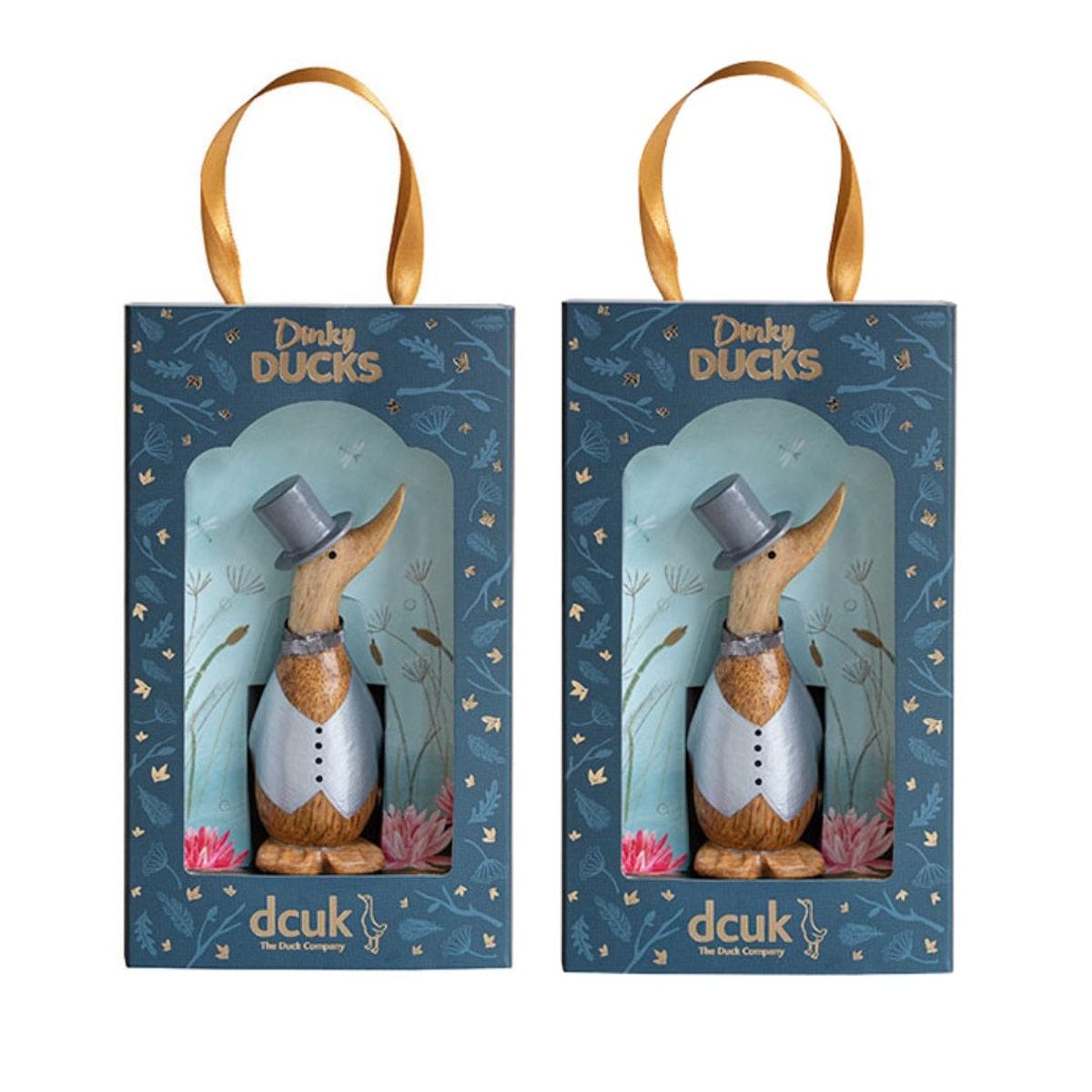 DCUK Ornaments Mr and Mr Wedding Wooden Dinky Ducks