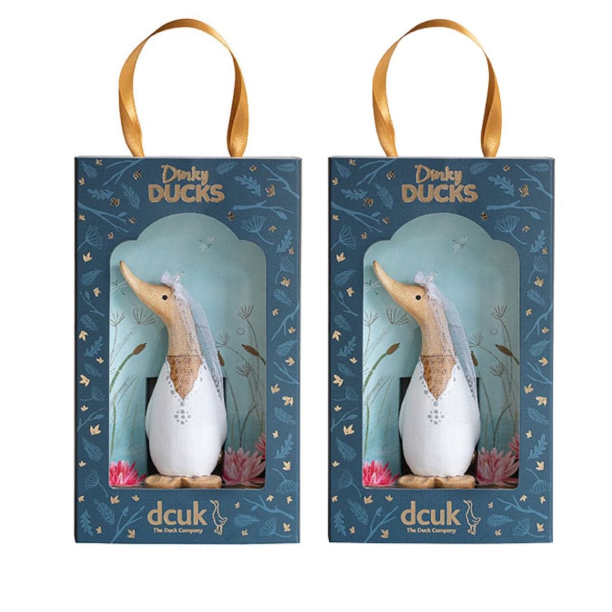 DCUK Ornaments Mrs and Mrs Wedding Wooden Dinky Ducks