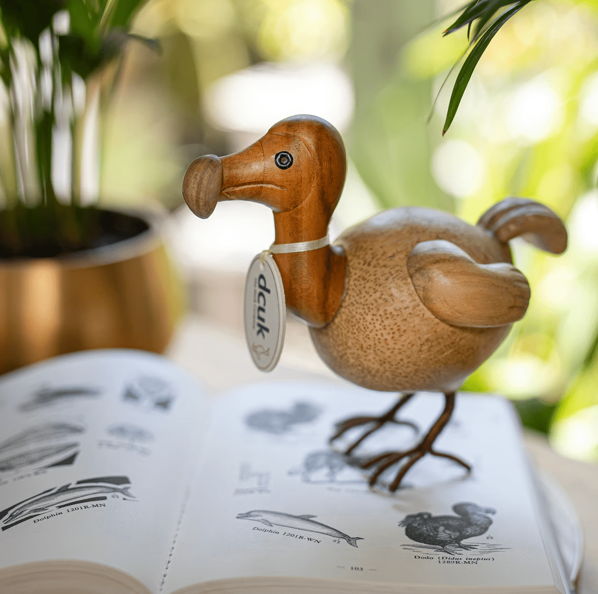 DCUK Ornaments Natural Wooden Dodo with Metal Legs