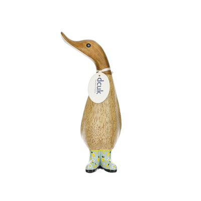 DCUK Ornaments Natural Wooden Duckling - Lemon Boots