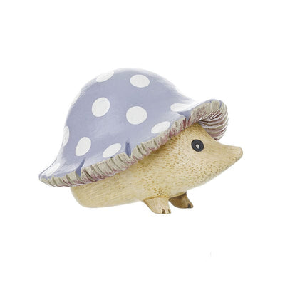 DCUK Ornaments Grey Wooden Toadstool Hedgehogs - Choice of Colour