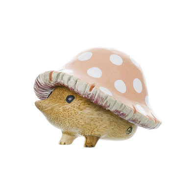 DCUK Ornaments Peach Wooden Toadstool Hedgehogs - Choice of Colour