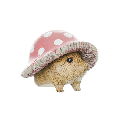 DCUK Ornaments Pink Wooden Toadstool Hedgehogs - Choice of Colour
