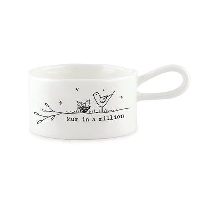 East of India Candles & Diffusers Mum in a Million Porcelain Tea Light Holder