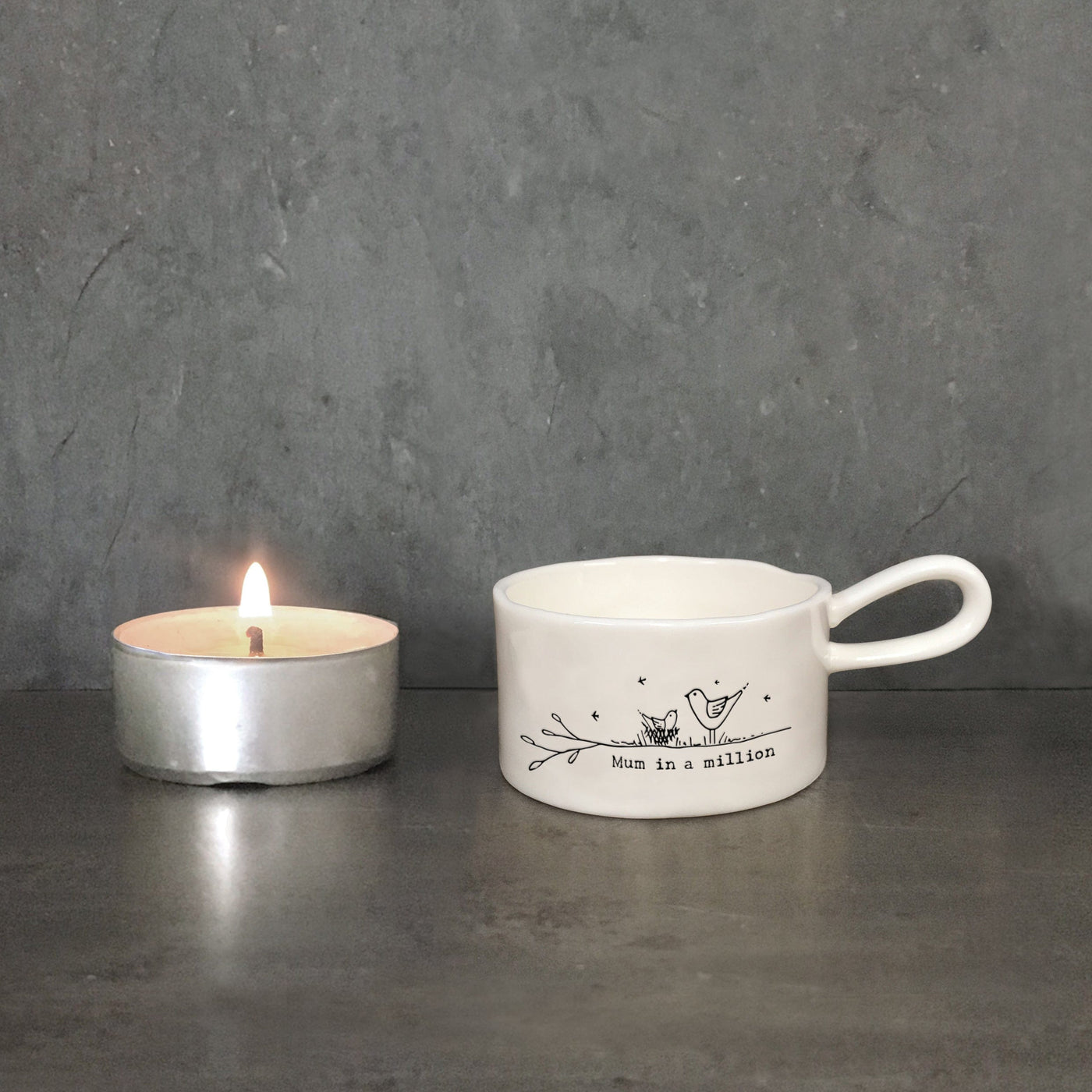 East of India Candles & Diffusers Mum in a Million Porcelain Tea Light Holder