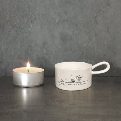 East of India Candles & Diffusers Mum in a Million Porcelain Tea Light Holder