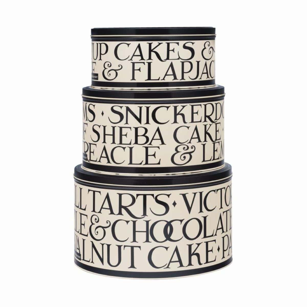 Emma Bridgewater Cake Tins Black Toast Design Set of 3 Cake Tins