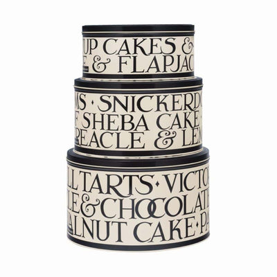 Emma Bridgewater Cake Tins Black Toast Design Set of 3 Cake Tins