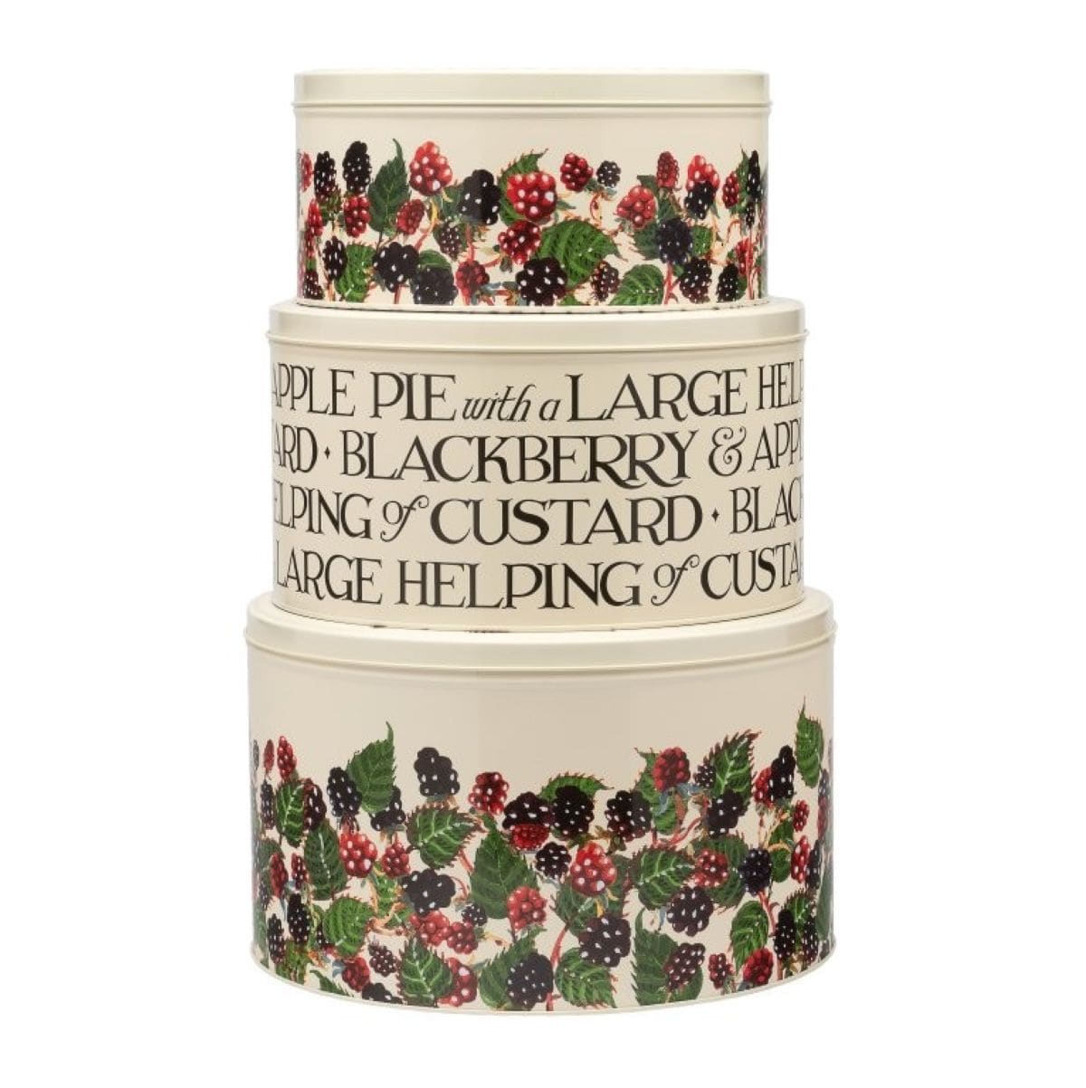 Emma Bridgewater Cake Tins Blackberries Design Set of 3 Cake Tins