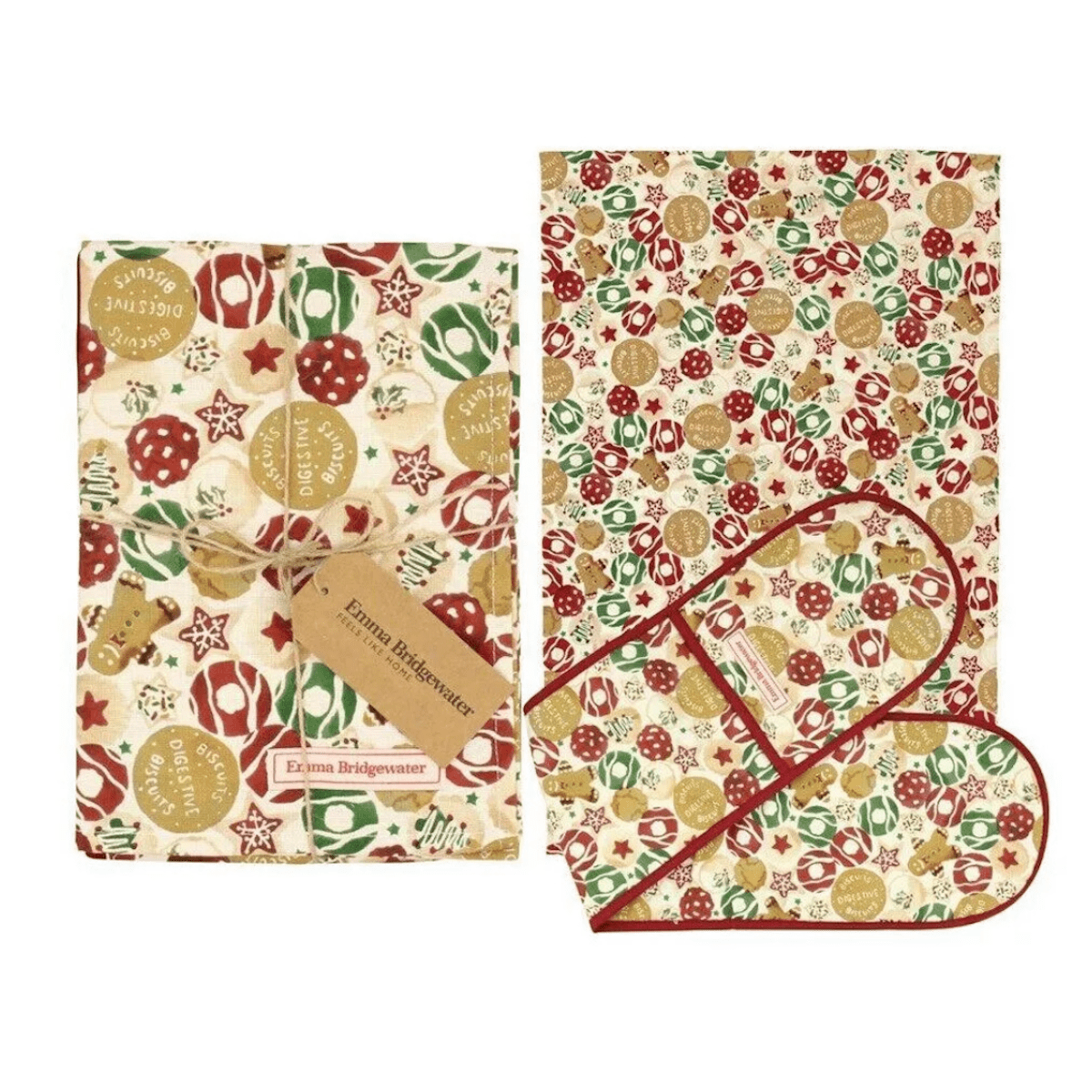 Emma Bridgewater Kitchen Accessories Christmas Biscuits Oven Glove and Tea Towel Set