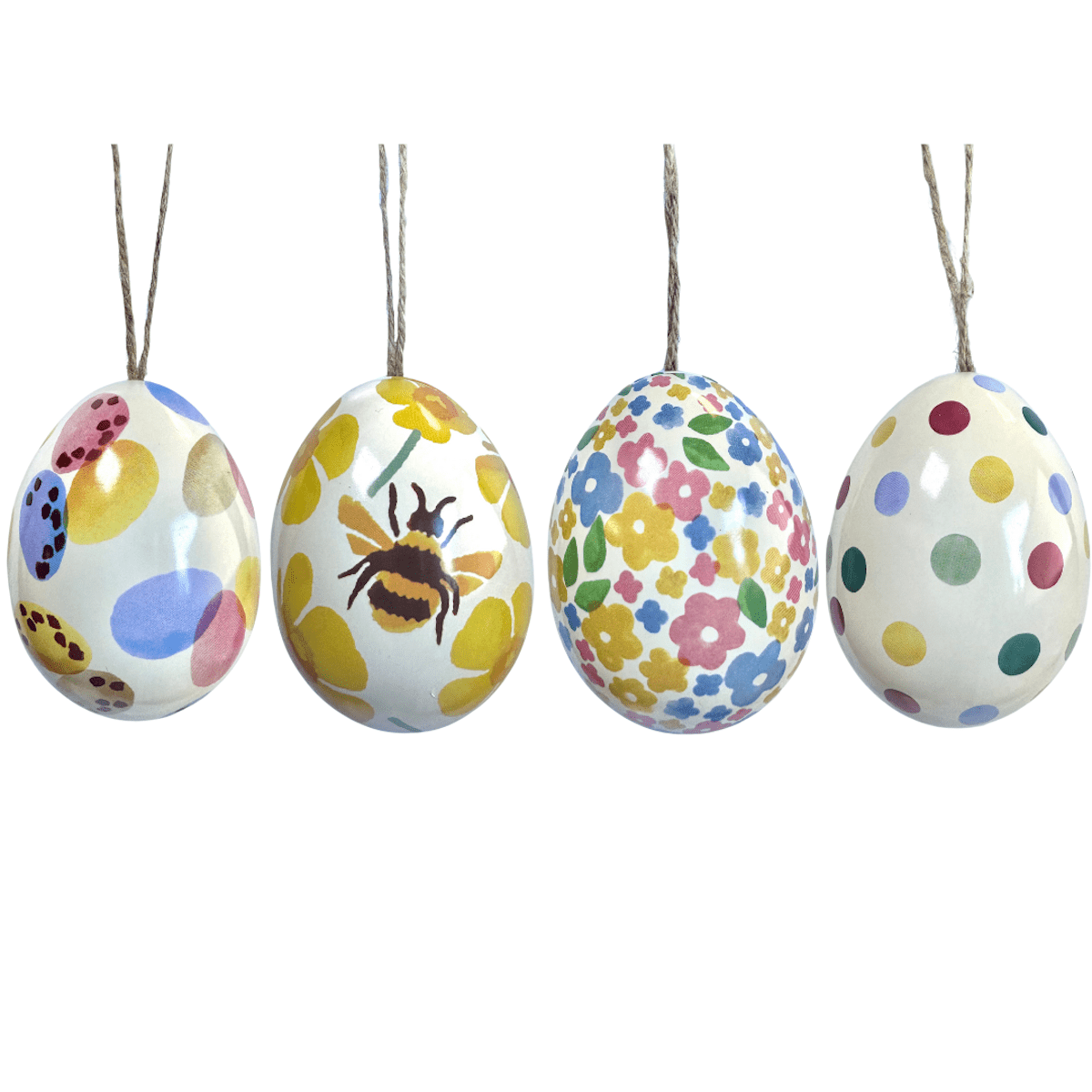Emma Bridgewater Easter Decorations Set of 4 Spring Inspired Tin Easter Egg Decorations