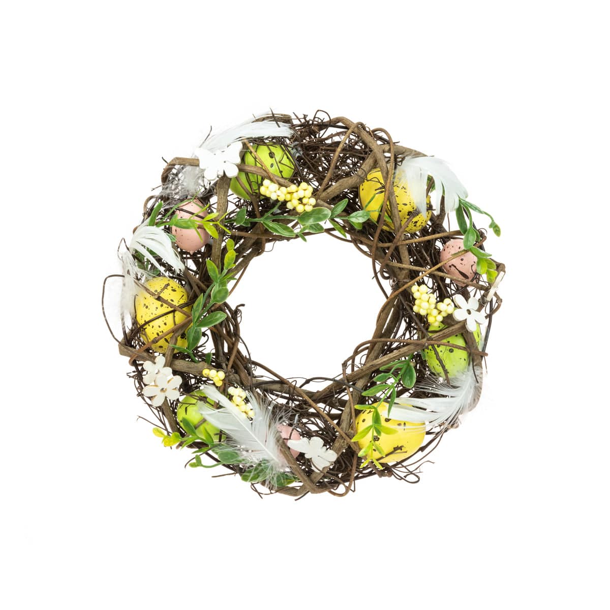 FloralSilk Easter Decorations Easter Nest Feather Decorative Wreath