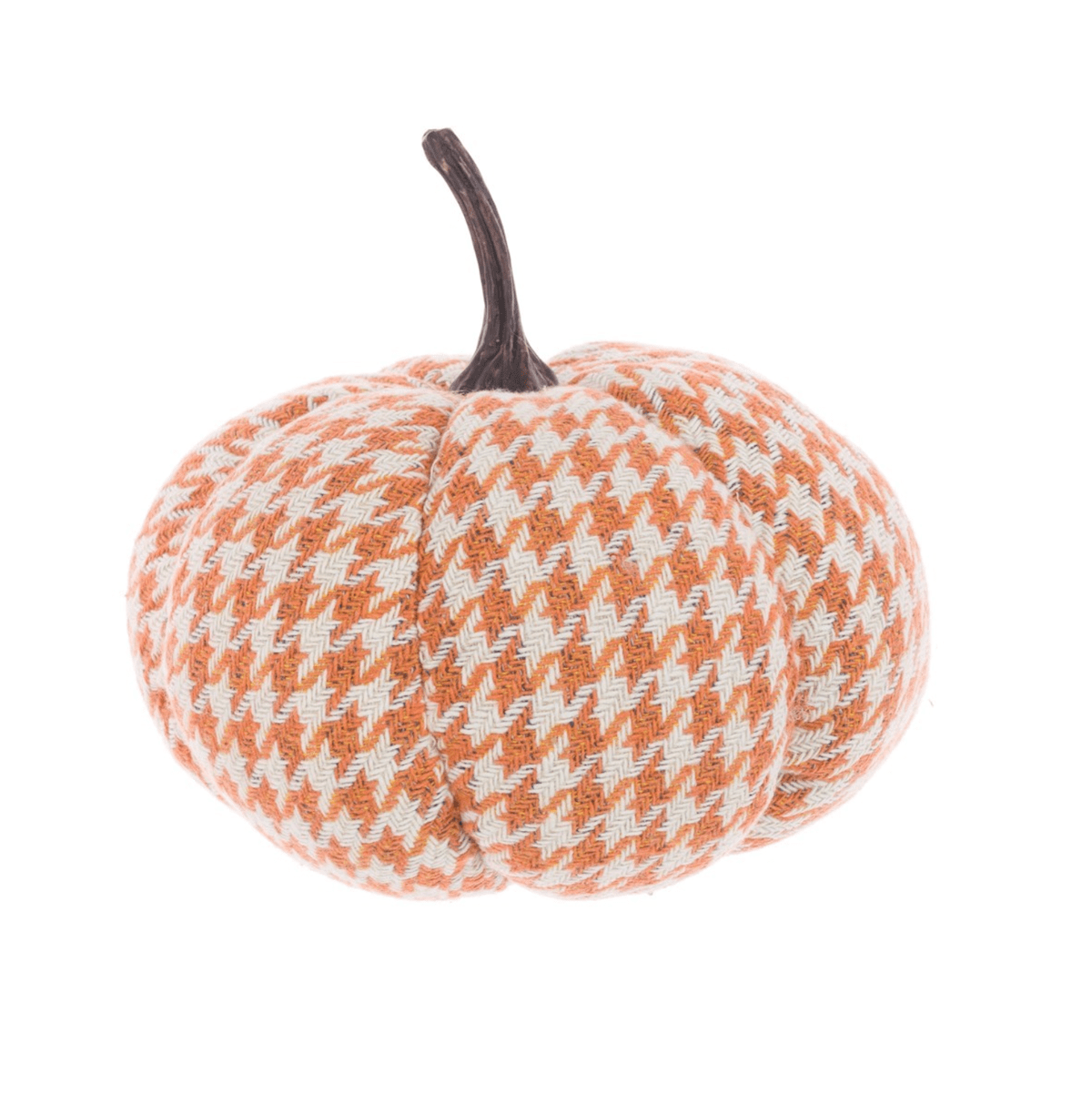 FloralSilk Halloween Decoration Houndstooth Plush Pumpkin Halloween Decoration