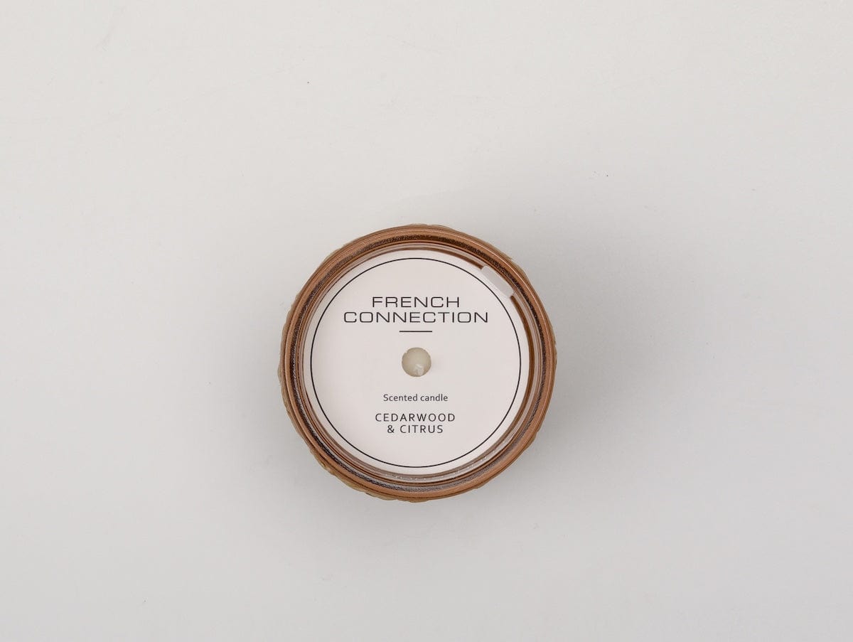 French Connection Candles & Diffusers Cedarwood and Citrus Rattan Scented Candle