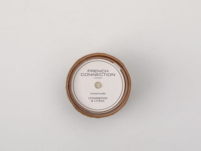 French Connection Candles & Diffusers Cedarwood and Citrus Rattan Scented Candle