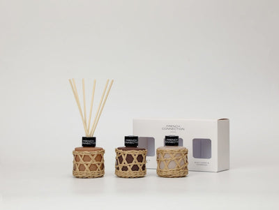 French Connection Candles & Diffusers Set of 3 Rattan Design Reed Diffusers