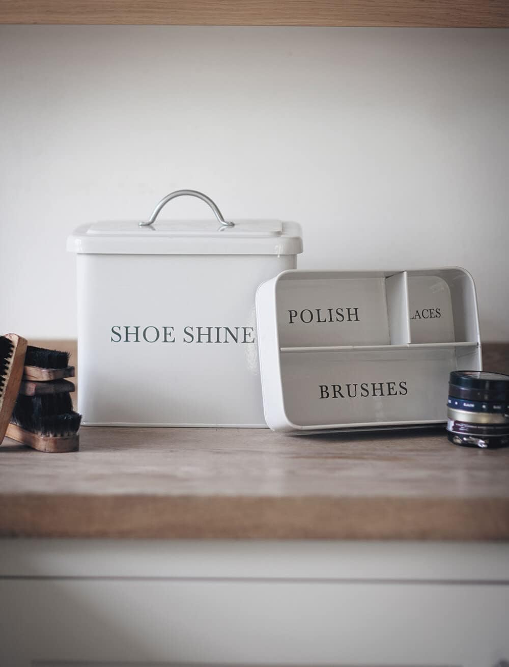 Garden Trading Home accessories Chalk Coloured Steel Shoe Shine Box
