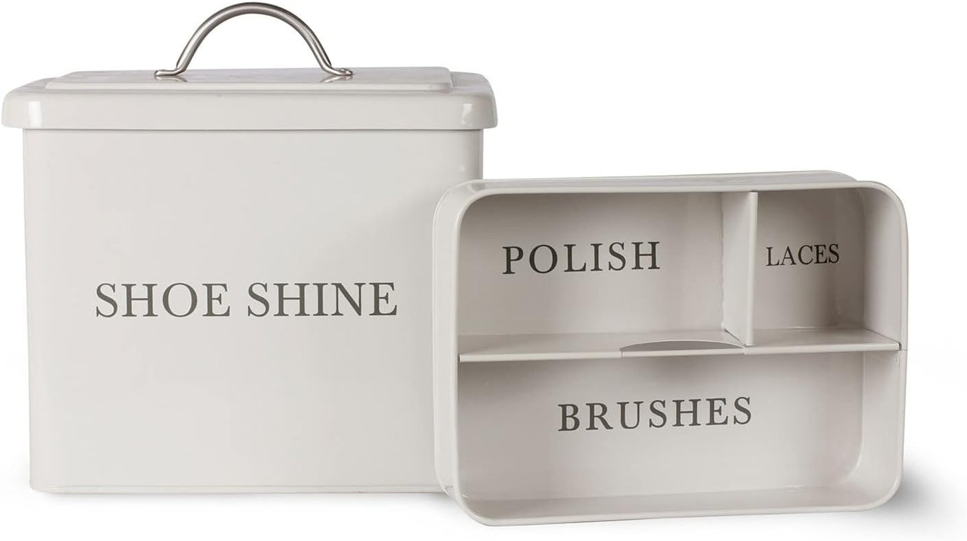 Garden Trading Home accessories Chalk Coloured Steel Shoe Shine Box