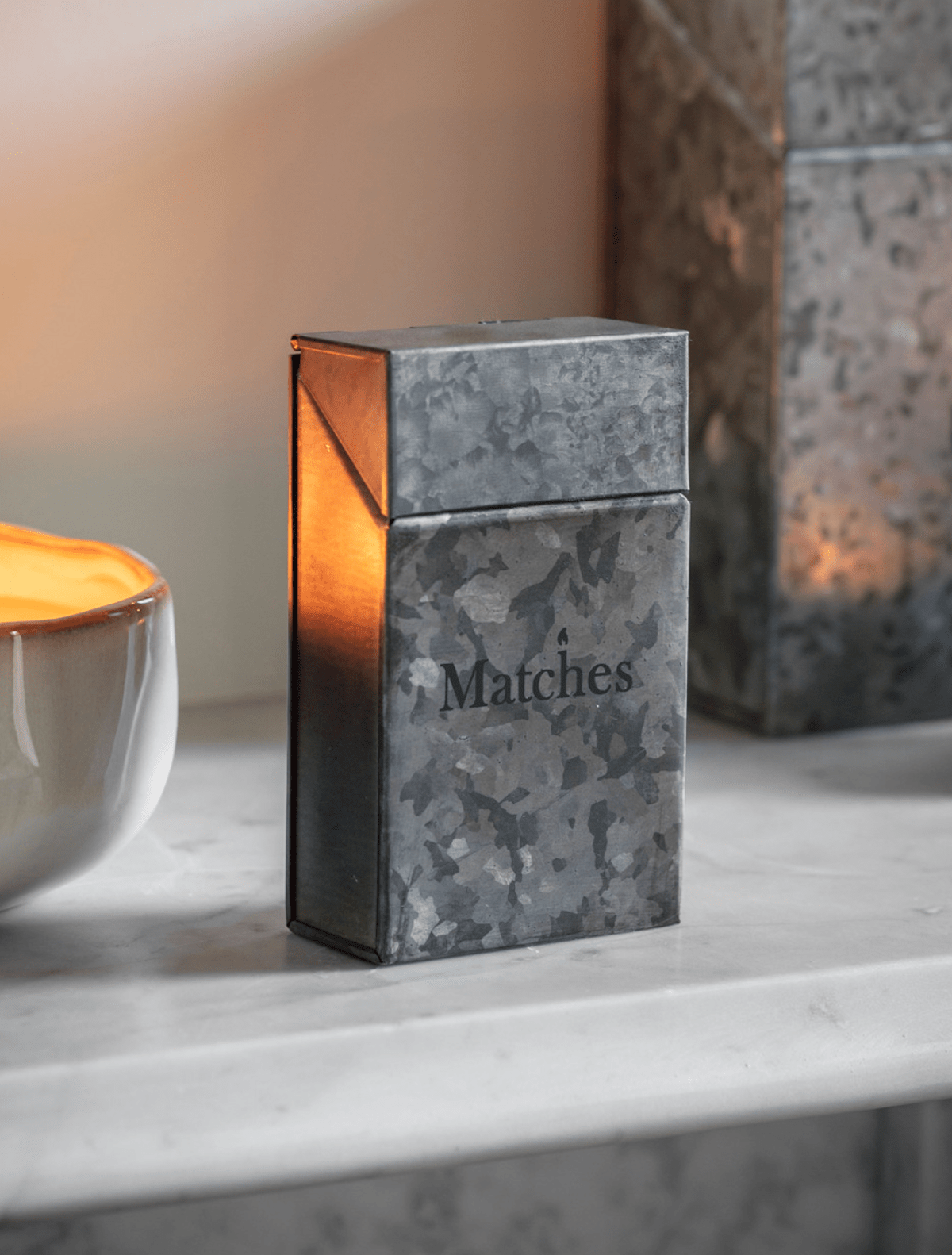Garden Trading Home accessories Galvanised Grey Steel Match Box Holder