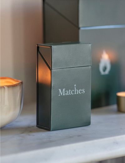 Forest Green Steel Match Box Holder