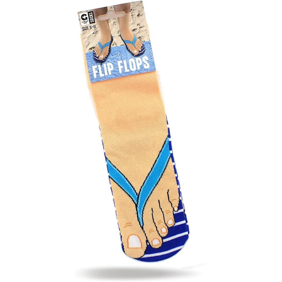 Ginger Fox Socks Flip Flop Design Novelty Men's Socks