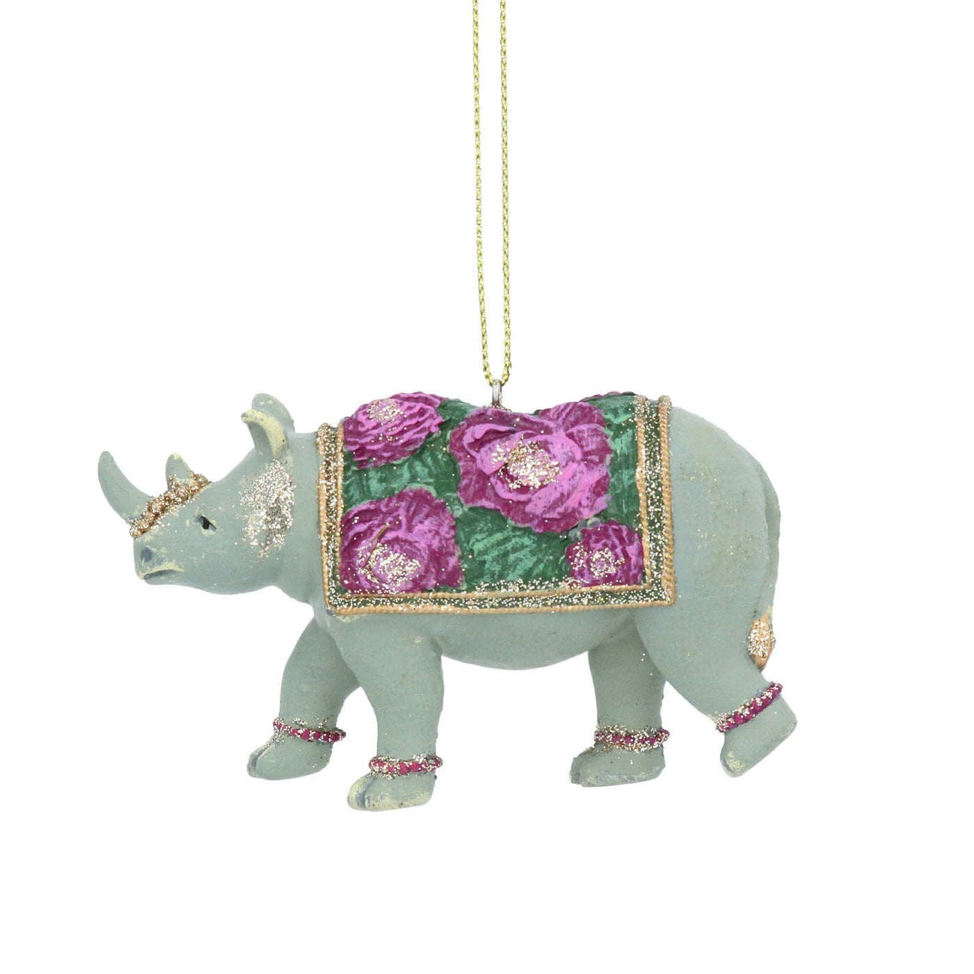 Gisela Graham Christmas Christmas Decorations Carnival Rhino Christmas Tree Decoration