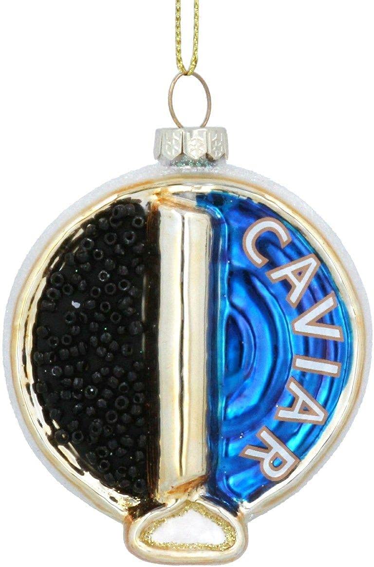 Gisela Graham Christmas Christmas Decorations Caviar Tin Christmas Tree Decoration