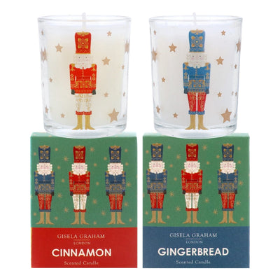 Gisela Graham Christmas Candles Gingerbread & Cinnamon Nutcracker Christmas Candles