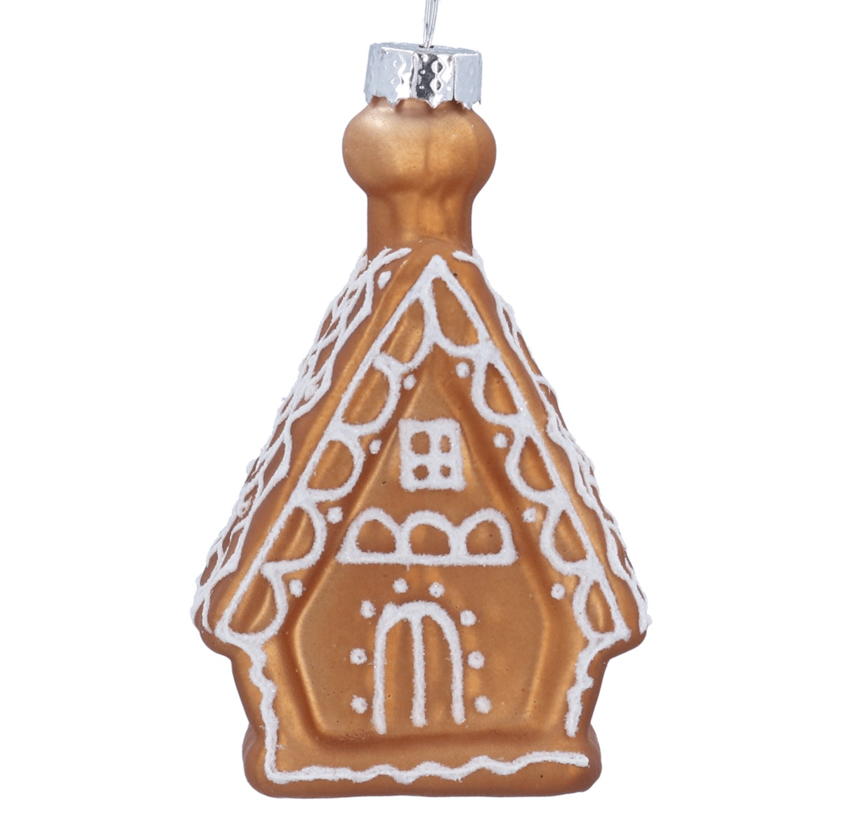 Gisela Graham Christmas Christmas Decorations Glass Gingerbread House with Glitter Christmas Tree Decoration