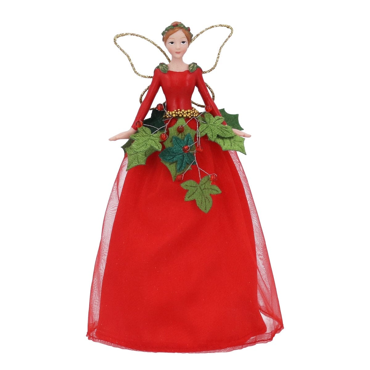 Gisela Graham Christmas Christmas Decorations Holly and Ivy Fairy Christmas Tree Topper