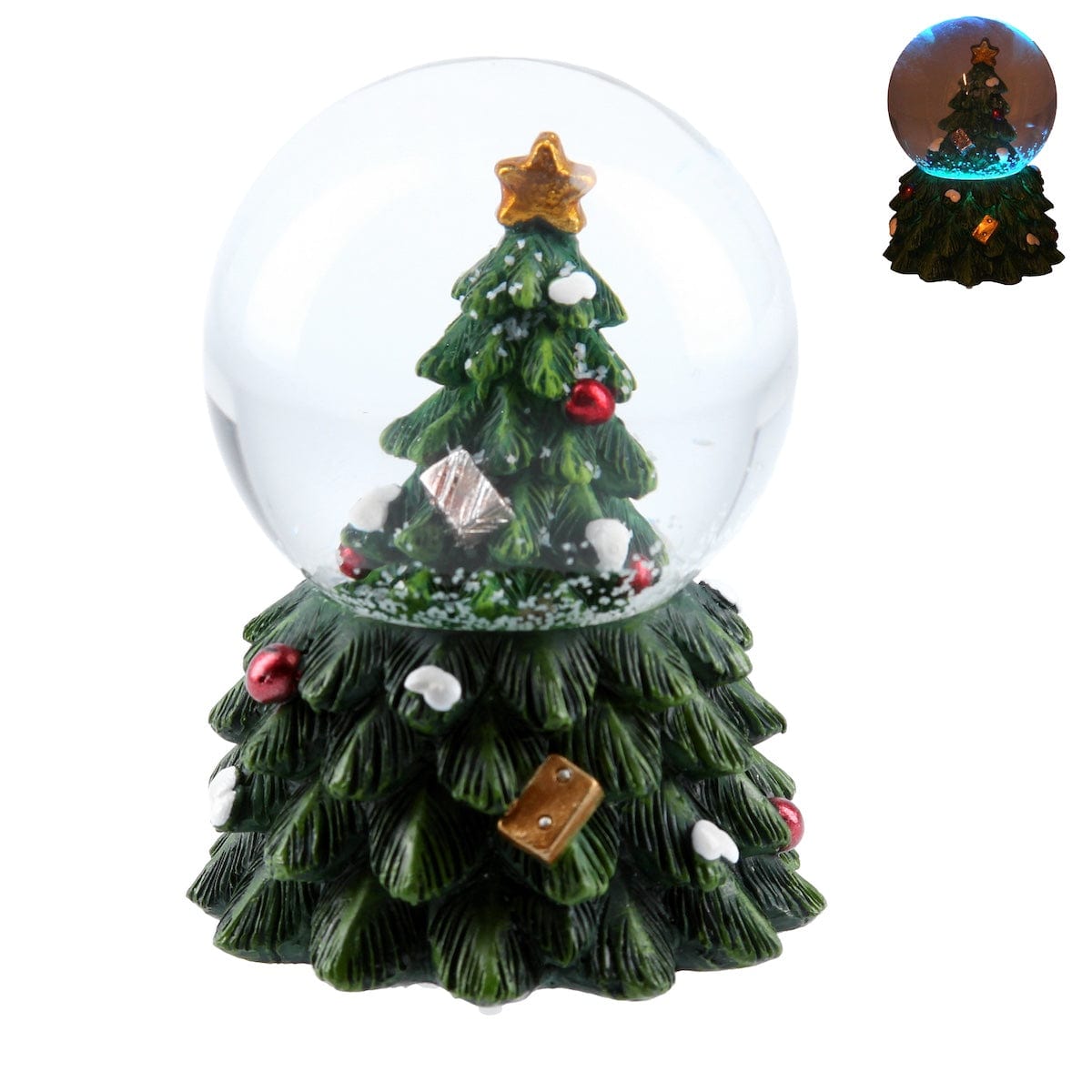 Gisela Graham Christmas Christmas Decorations Light Up Christmas Tree Snow Globe