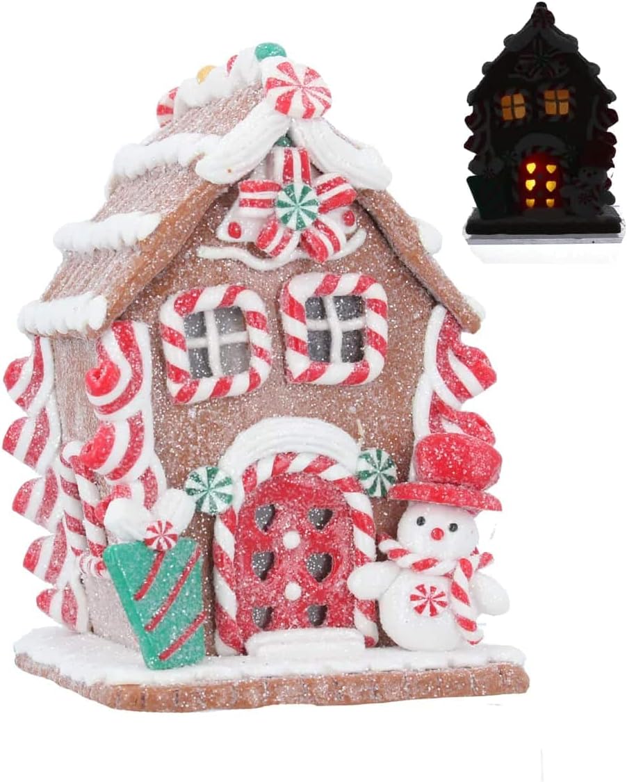 Gisela Graham Christmas Christmas Decorations Light Up Gingerbread House Christmas Decoration