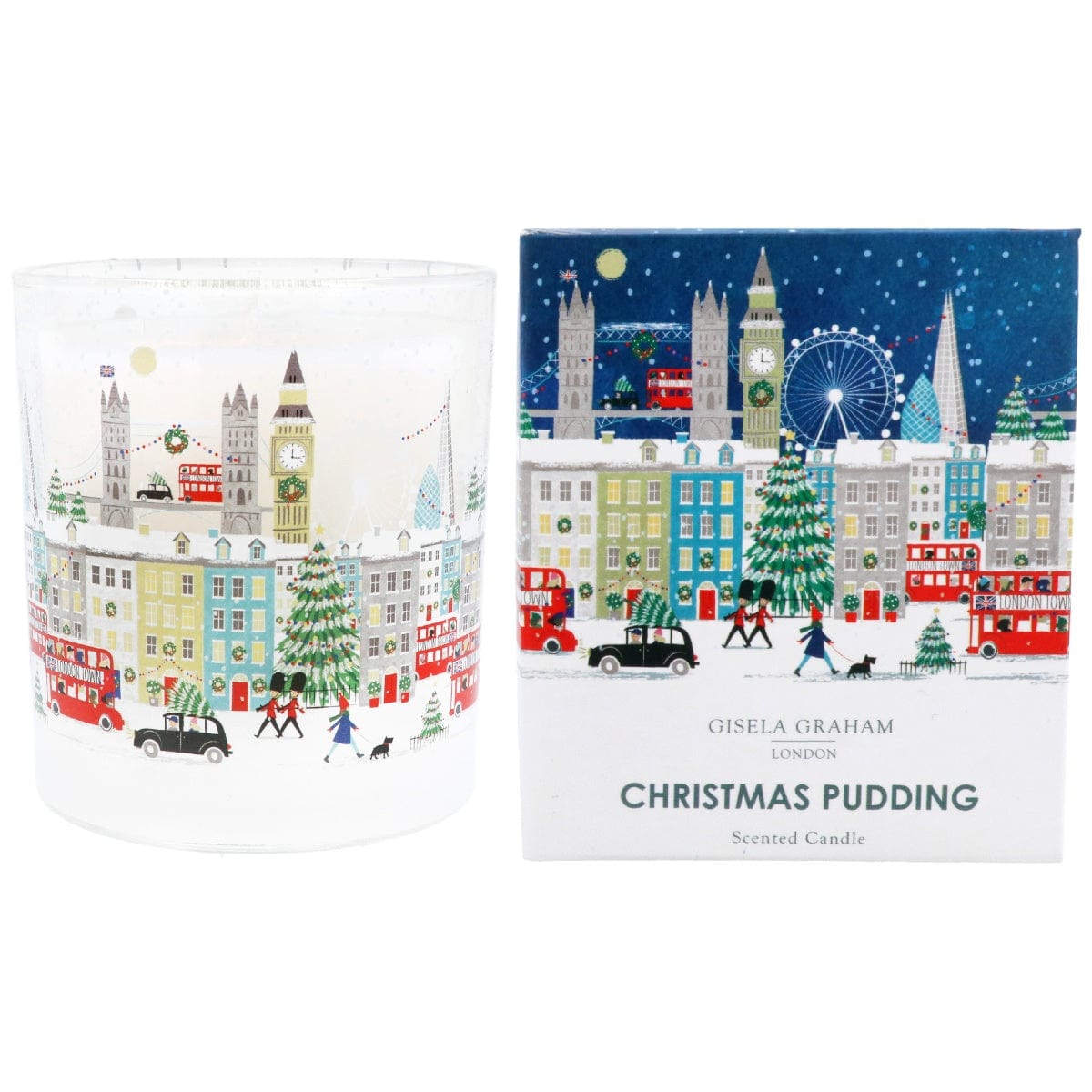 Gisela Graham Christmas Candles London Scene Christmas Pudding Scented Candle