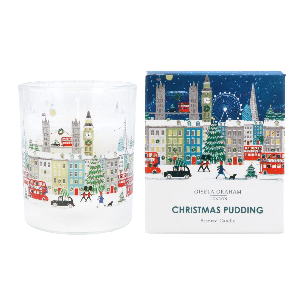 Gisela Graham Christmas Candles London Scene Christmas Pudding Small Scented Candle