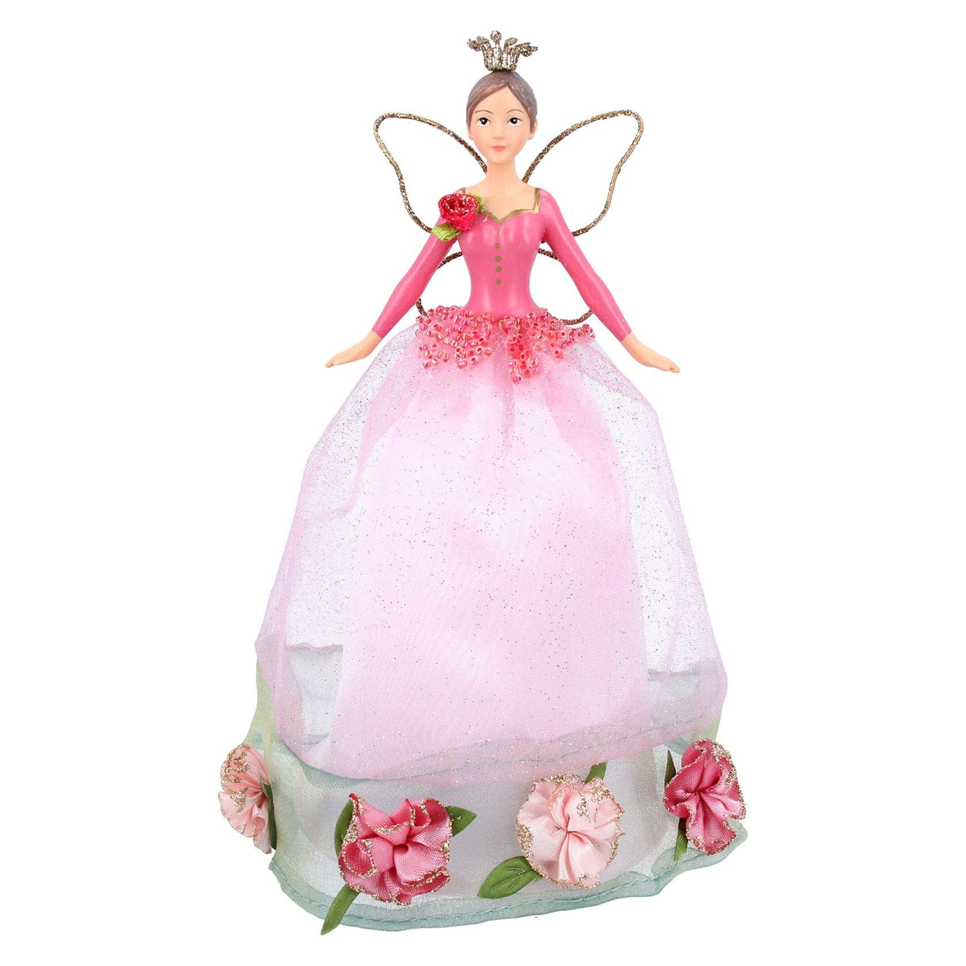 Gisela Graham Christmas Christmas Decorations Luxury Rose Design Fairy Christmas Tree Topper