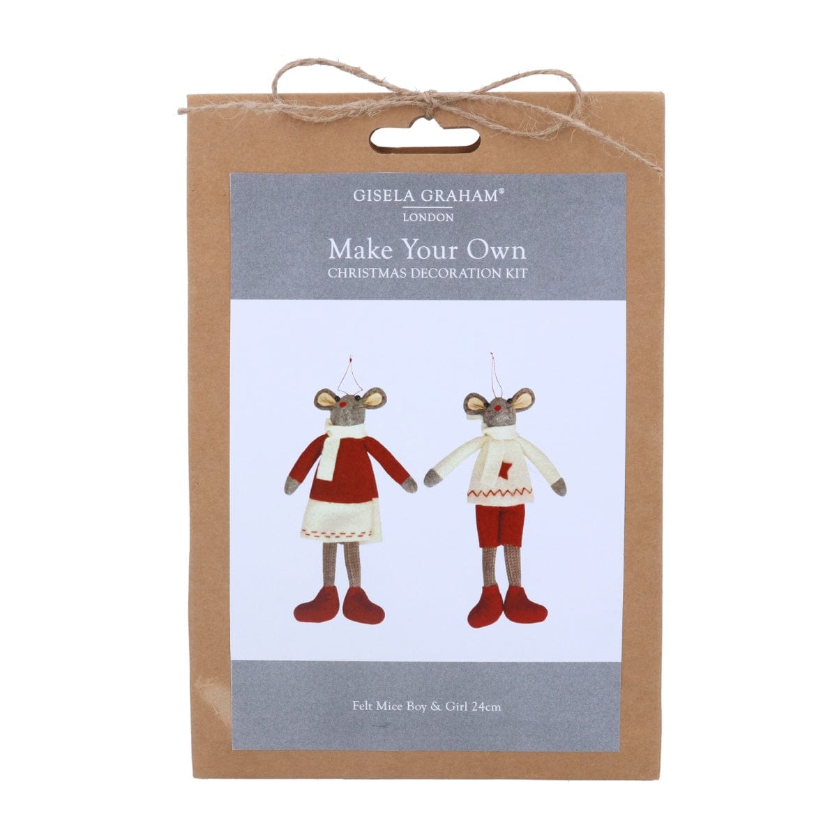 Gisela Graham Christmas Christmas Decorations Make Your Own Felt Mice Christmas Decoration Craft Kit