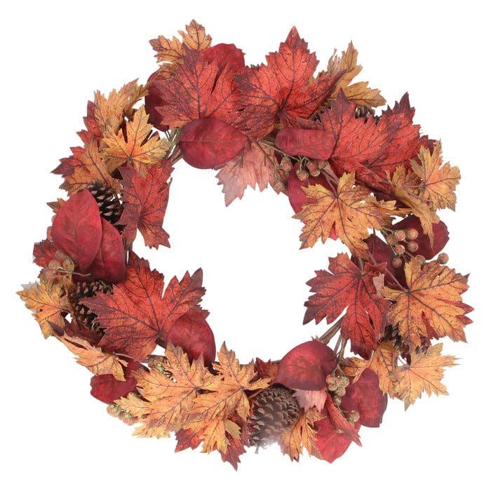 Maple and Pinecone Autumnal Wreath