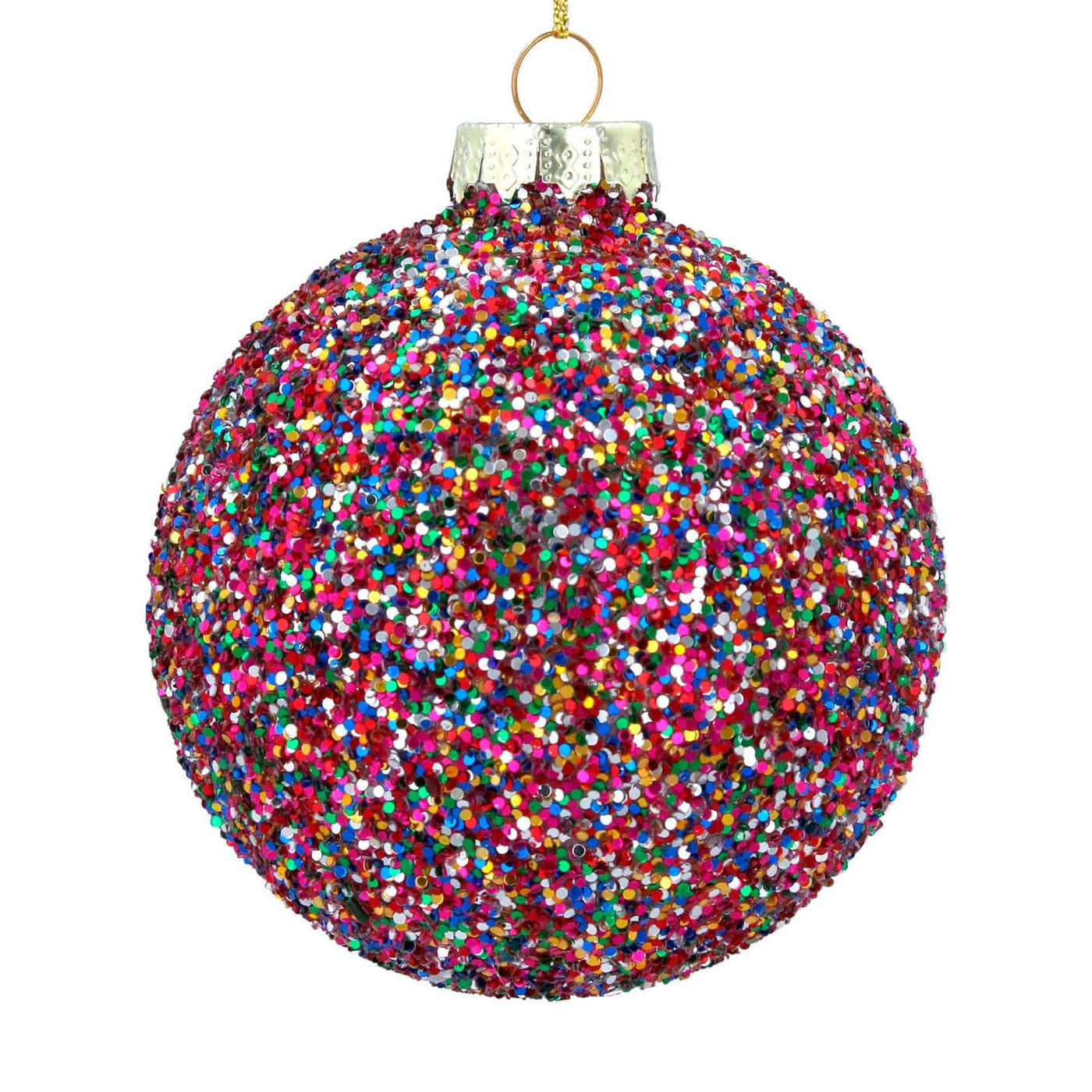 Multicoloured Glitter Christmas Tree Bauble