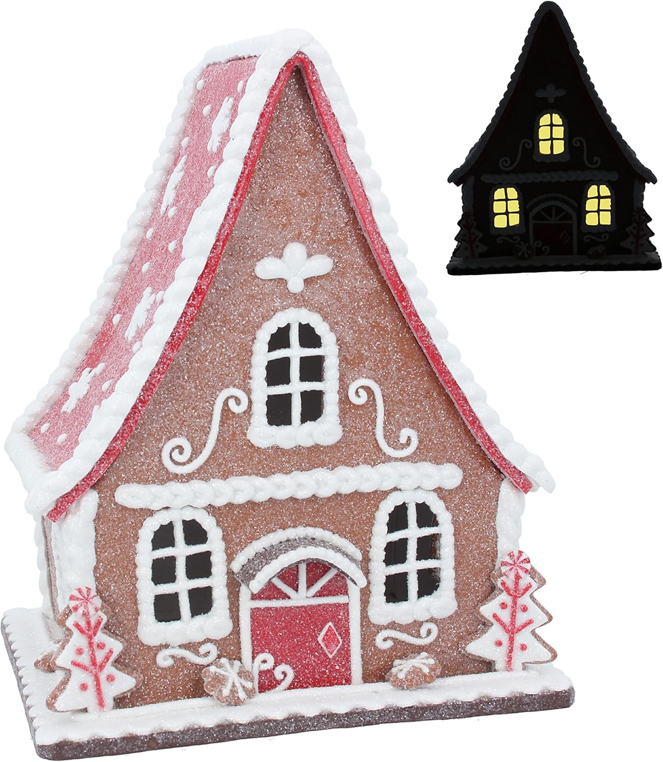Gisela Graham Christmas Christmas Decorations Novelty Light Up Gingerbread Christmas Decoration