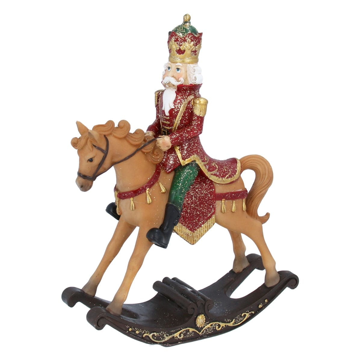 Gisela Graham Christmas Christmas Decorations Nutcracker on Rocking Horse Christmas Decoration