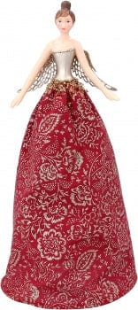 Gisela Graham Christmas Red & Gold Fairy Tree Topper Christmas Decoration