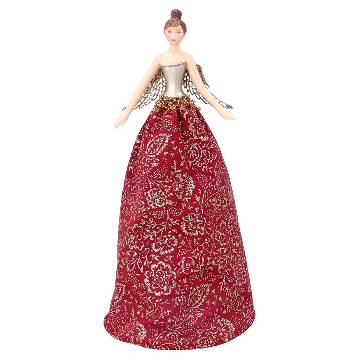 Gisela Graham Christmas Red & Gold Fairy Tree Topper Christmas Decoration