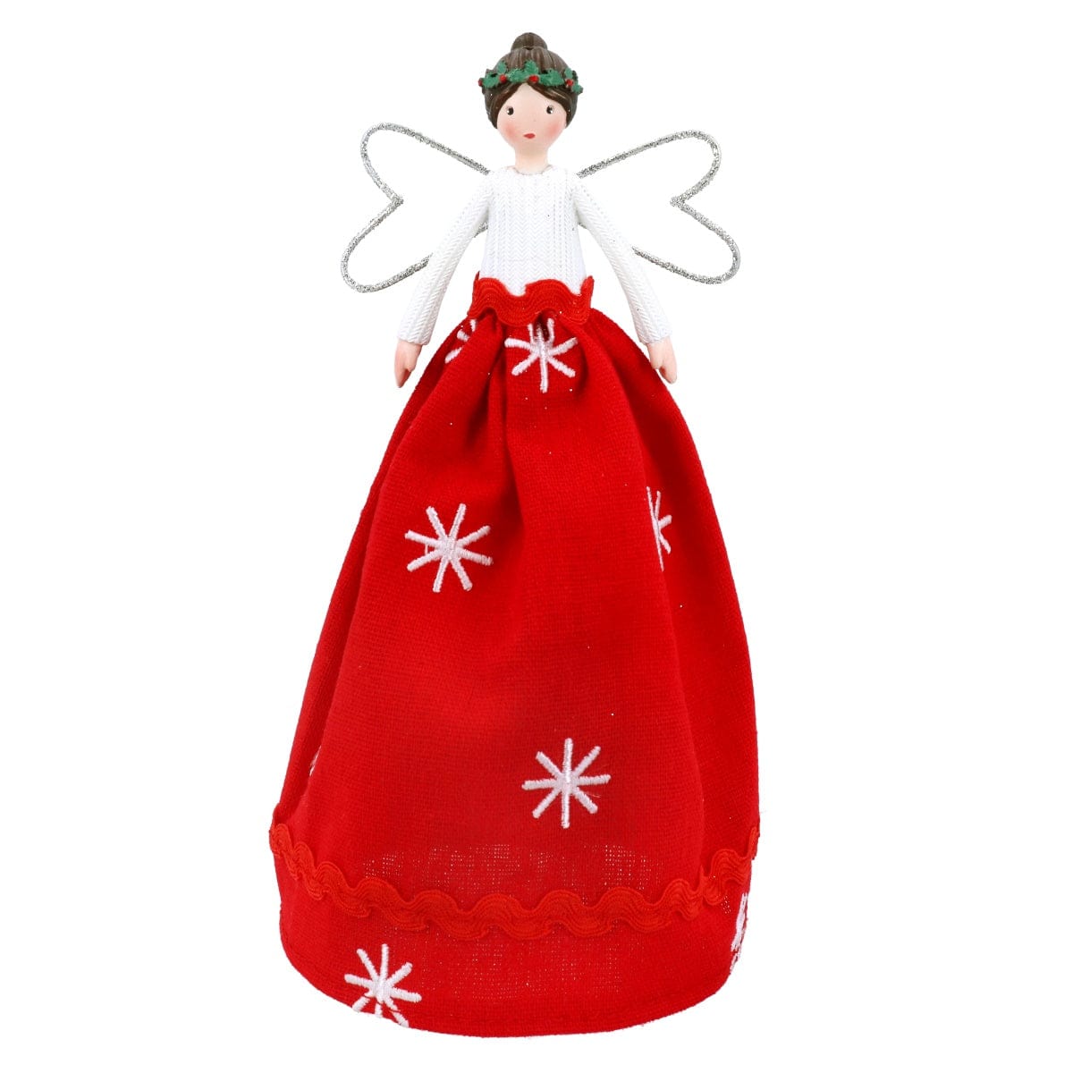 Gisela Graham Christmas Christmas Decorations Red Snowflake Fairy Christmas Tree Topper