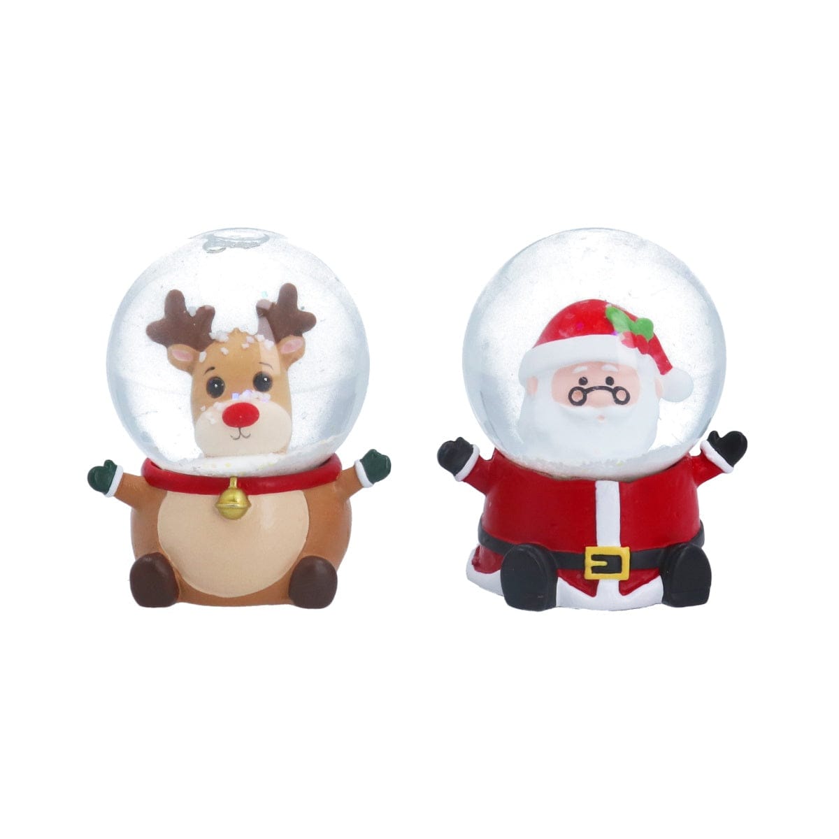 Gisela Graham Christmas Christmas Decorations Santa and Reindeer Christmas Snow Globes