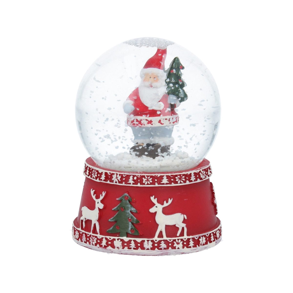 Gisela Graham Christmas Christmas Decorations Santa Claus with Scandi Base Christmas Snow Globe