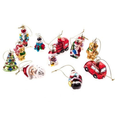 Gisela Graham Christmas Christmas Decorations Set of 12 Retro Characters Christmas Decorations