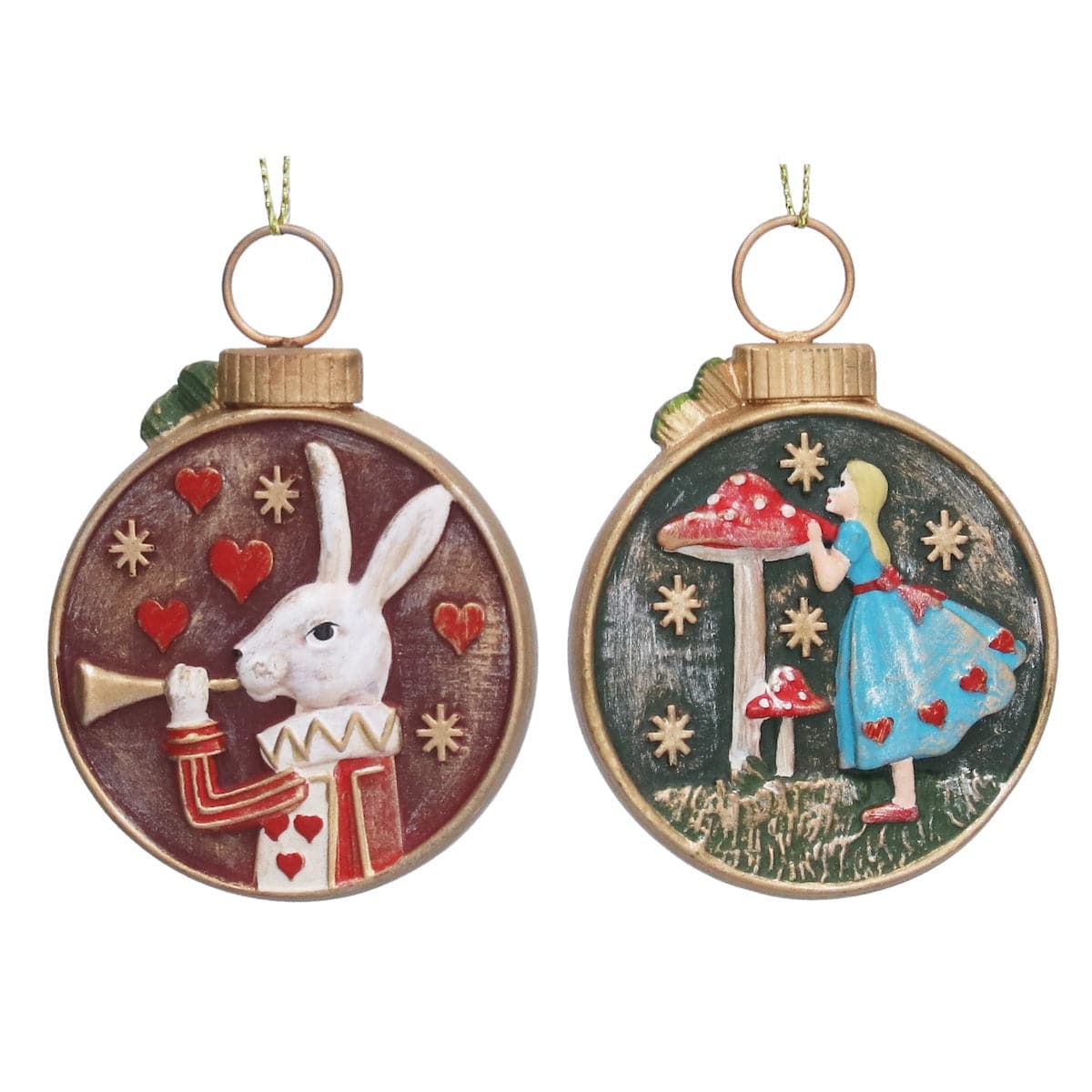 Gisela Graham Christmas Christmas crackers Set of 2 Alice in Wonderland Pocket Watch Christmas Decorations