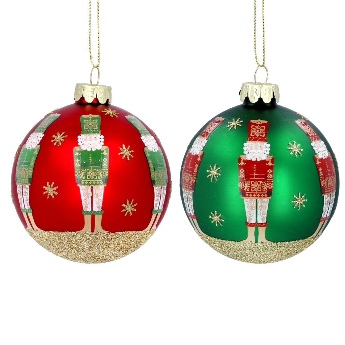 Gisela Graham Christmas Christmas Decorations Set of 2 Nutcracker Christmas Tree Baubles