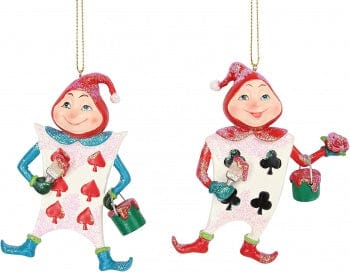Gisela Graham Christmas Christmas Decorations Set of 2 Playing Card Men Christmas Tree Decorations